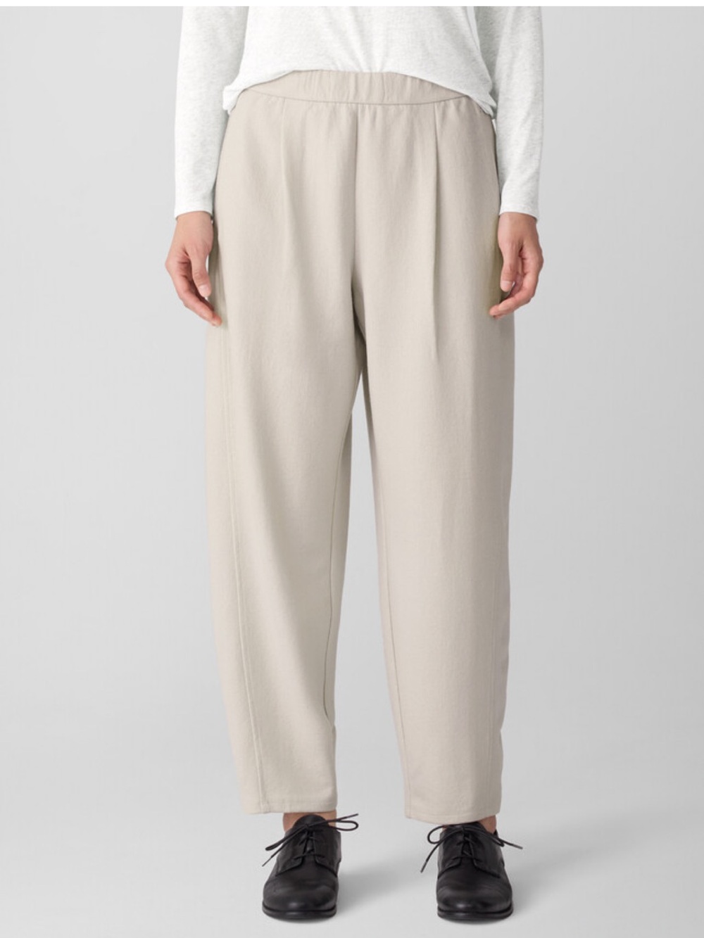 Eileen Fisher Felted Wool Jersey Lantern Pant in Regenerative Wool